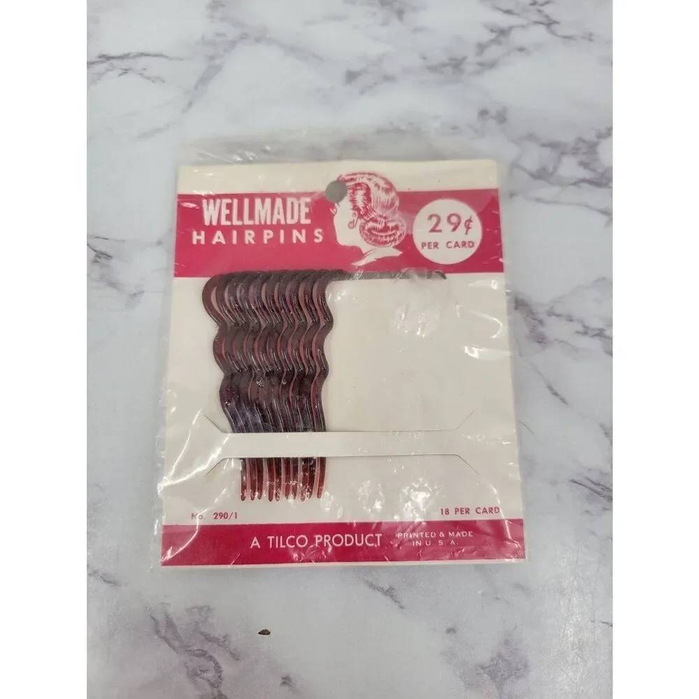 Wellmade Hairpins - Vintage Brown Wavy Bobby Pins Tilco
